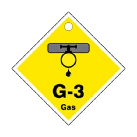 Accuform Energy Source ID Tag, G-3 GAS, 2.5in x 2.5in, Plastic, 5PK TDK403VPM
